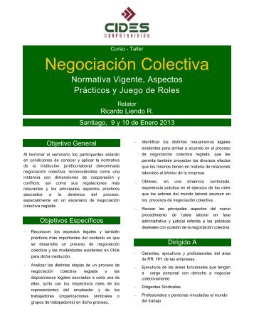 Negociación Colectiva - CIDES Corpotraining