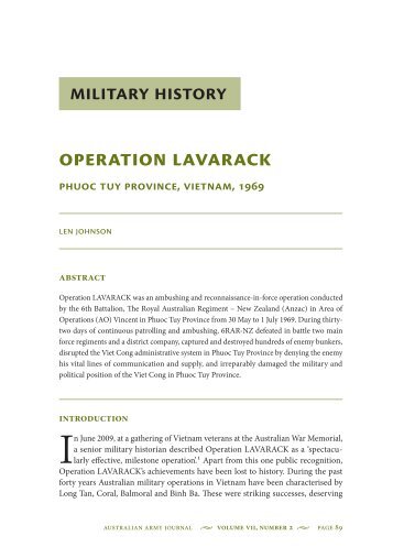 Operation Lavarack: Phuoc Tuy Province, Vietnam ... - Australian Army