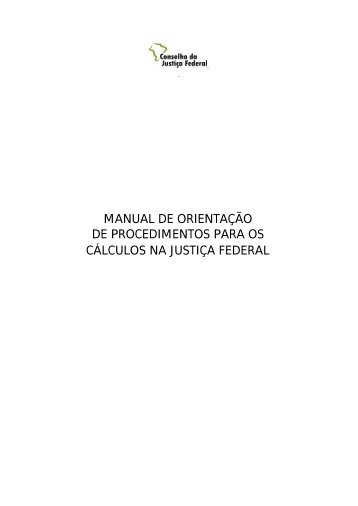 Manual de Cálculos - Tribunal Regional Federal da 4ª Região