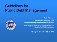 Guidelines for Public Debt Management - World Bank