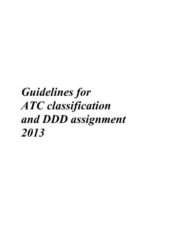 Guidelines for ATC classification and DDD assignment ... - WHOCC