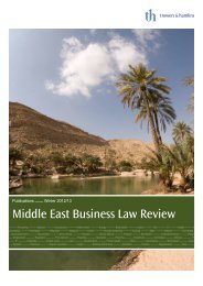 Middle East Business Law Review Summer 2013 - Trowers & Hamlins