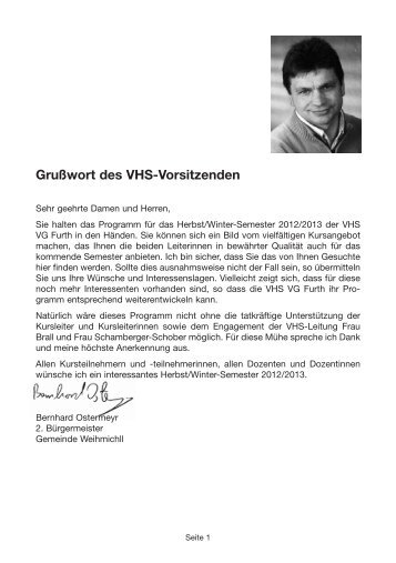 VHS-Programm Herbst/Winter 2012 - 2013 - Gemeinde Weihmichl