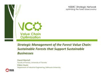 Strategic Forest-Industry Planning - VCO