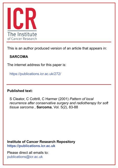 Pattern of local recurrence after conservative surgery and ...