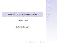 Beamer Class Usetheme sidebar - LaTeX Kurse 2004-6 und ...