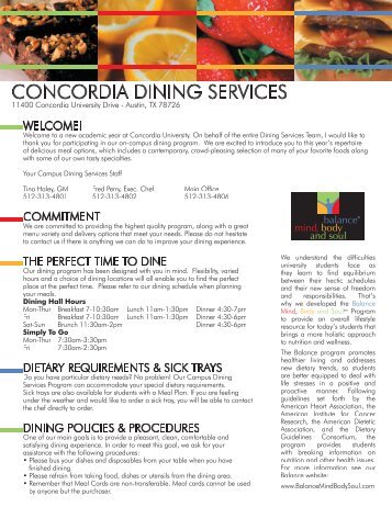 CONCORDIA DINING SERVICES - Concordia University