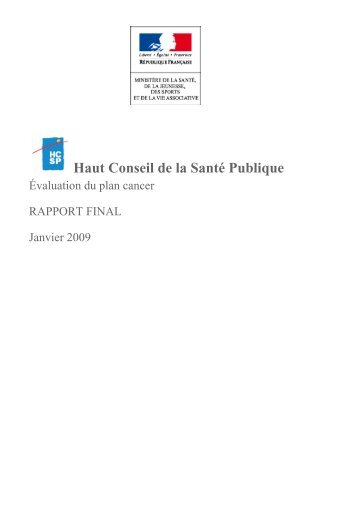 Evaluation du Plan Cancer - Haut Conseil de la santÃ© publique