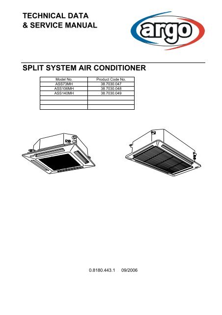 technical data & service manual split system air conditioner - Package