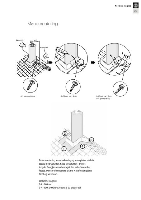 Monteringsanvisning Nordpeis StÃ¥lpipe ST EXT