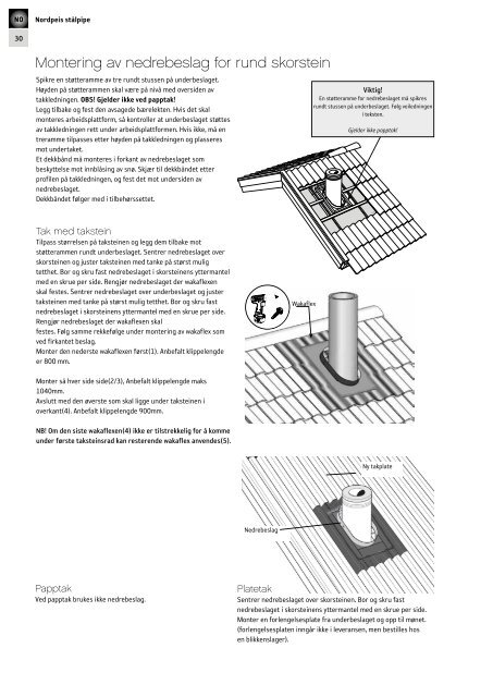 Monteringsanvisning Nordpeis StÃ¥lpipe ST EXT