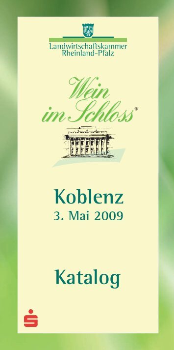 Koblenz 3. Mai 2009 Katalog - Wein im Schloss