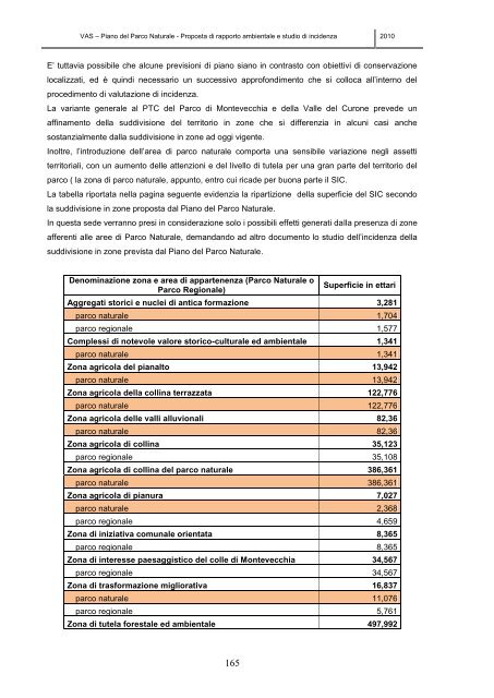 rapporto ambientale VAS Parco Naturale - Parco di Montevecchia e ...