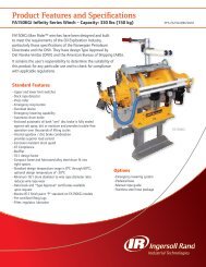 Product Features and Specifications - Ingersoll Rand