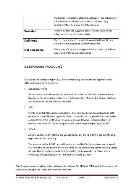 Template protocol for Investigational Medicinal product(IMP) 