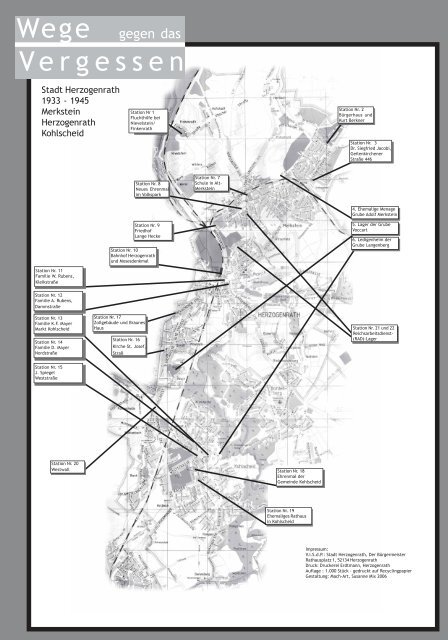 Stadtplan - Wege gegen das Vergessen ? Herzogenrath 1933