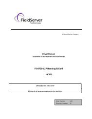 Hanning & Kahl HCS-R Manual - FieldServer Technologies