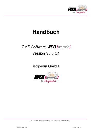 isopedia GmbH Handbuch WEB.weazle V3.0 G1 ... - bei WEB.[weazle]