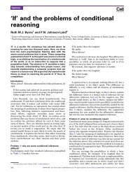 and the problems of conditional reasoning - Department of Psychology