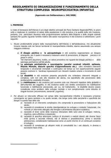 regolamento di organizzazione e funzionamento della struttura ...