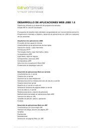 DESARROLLO DE APLICACIONES WEB J2EE 1.5 - cev empresas