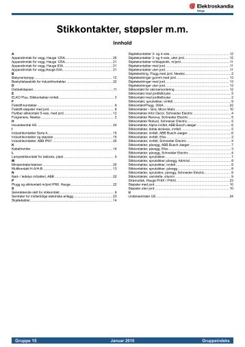 Stikkontakter, stÃ¸psler m.m. - Elektroskandia