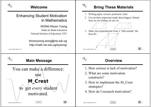 Enhancing student motivation in mathematics through teacher ...