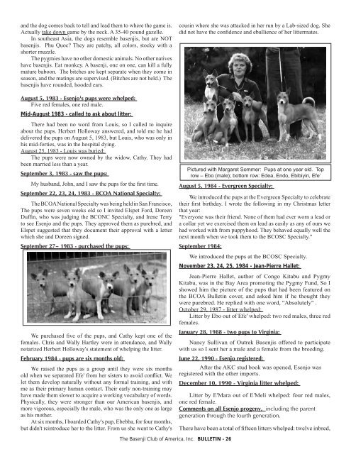 BCOA Bulletin January-February-March 2008 - the Basenji Club of ...