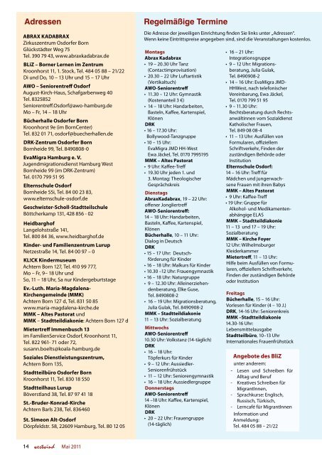 Stadtteilmagazin fÃƒÂ¼r Osdorf und Umgebung - Westwind