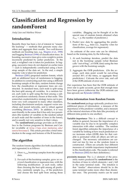 Classification and Regression by randomForest - webchem ...