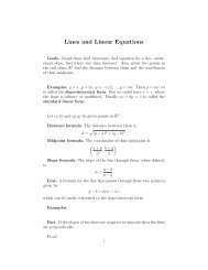 Lines and Linear Equations