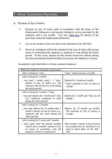 About Termination Payments