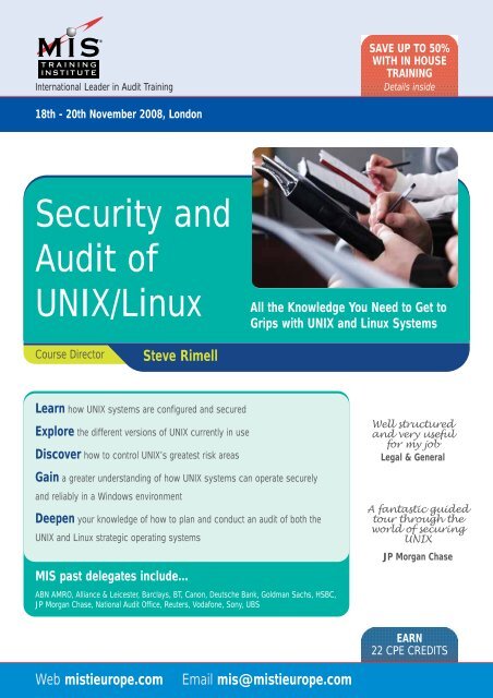 Security and Audit of UNIX/Linux - MIS Training