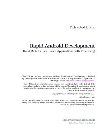 Rapid Android Development - The Pragmatic Bookshelf