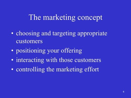 Definizione di Marketing e Marketing concept