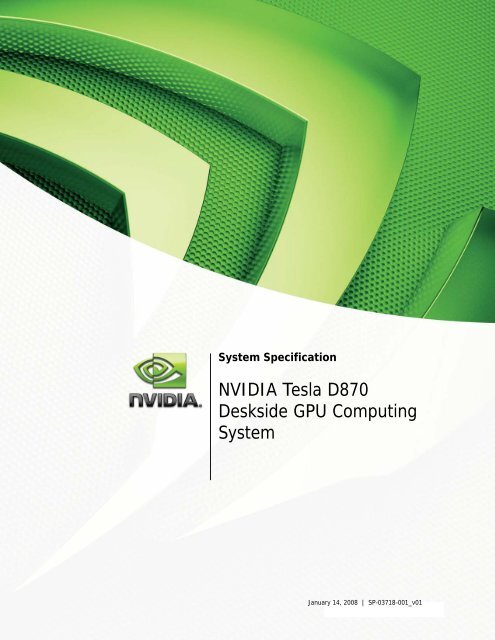 NVIDIA Tesla D870 Deskside GPU Computing System