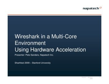 Wireshark in a Multi-Core Environment Using Hardware Acceleration