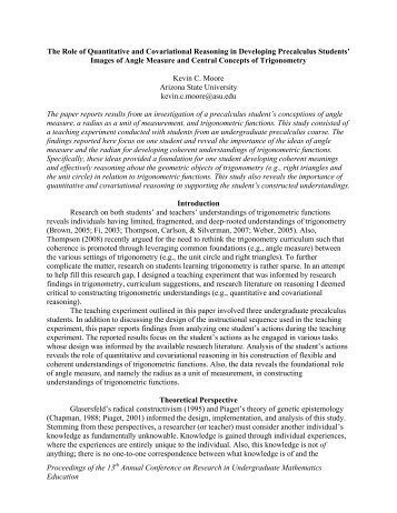 The Role of Quantitative and Covariational Reasoning in