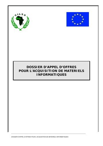 dossier d'appel d'offres pour l'acquisition de materiels ... - CILSS