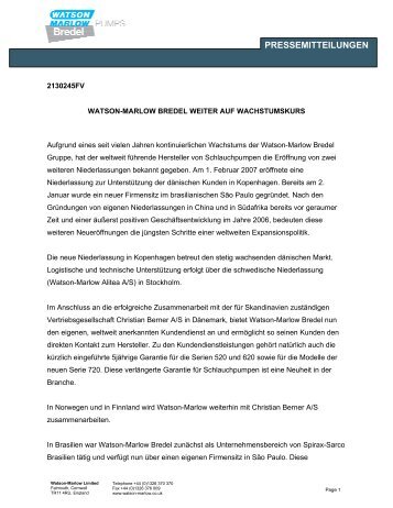 press release - Watson-Marlow GmbH