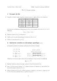 1 Groupes de Lie 2 Opérateur rotation en mécanique quantique ...