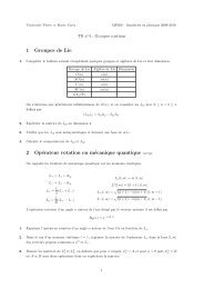 1 Groupes de Lie 2 OpÃ©rateur rotation en mÃ©canique quantique ...
