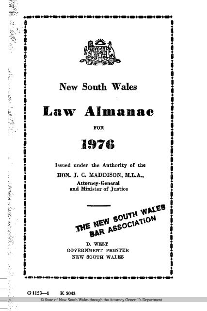 Law Almanac 1976 - NSW Law Almanacs