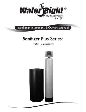 Wr Impression Plus Softener Manual 277 Water Right Sanitizer Plus Series Water Right