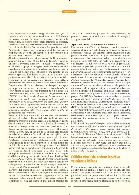 Sicurezza alimentare e sistema ispettivo veterinario italiano - SIVeMP