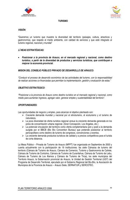 PLAN TERRITORIO ARAUCO 2006 - Portal Comunitario del Bío Bío