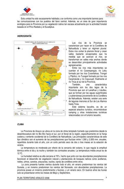 PLAN TERRITORIO ARAUCO 2006 - Portal Comunitario del Bío Bío