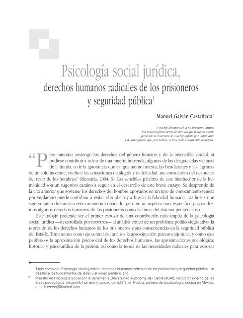 psicologÃ­a social: perspectivas y aportaciones hacia un mundo posible