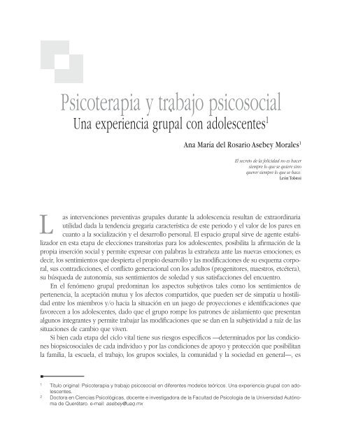 psicologÃ­a social: perspectivas y aportaciones hacia un mundo posible