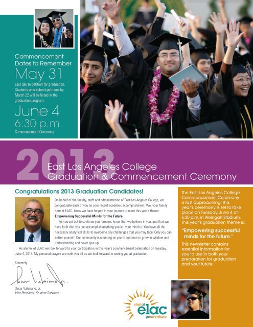 Commencement Newsletter - East Los Angeles College